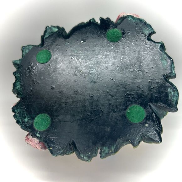 Ceramic Birdhouse Blue Roof House Purple Rose Flower Hinged Trinket Jewelry Box - Picture 9 of 10